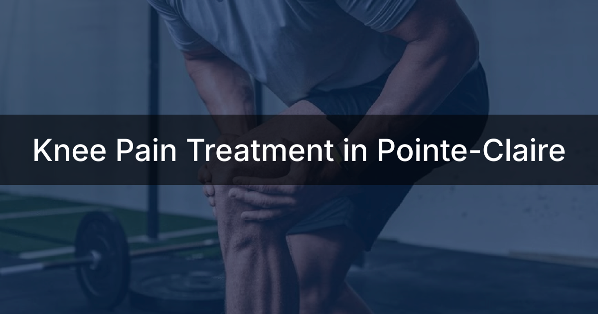 Knee pain treatment in Pointe-Claire athlete holding knee during workout representing knee injury rehabilitation and athletic therapy