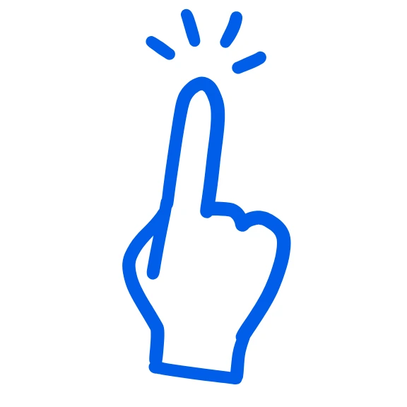 tactile activation icon finger point blue